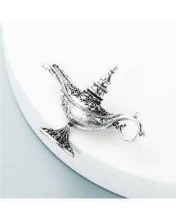 U.S. Vintage Magic Lamp Unique Design Women Fashion Alloy Brooch - Silver