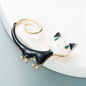 Cute Three-dimensional Cat Design Animal Wholesale Jewelry Fashion Women Oil-spot Glazed Brooch