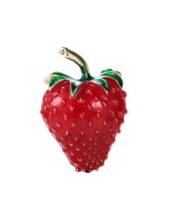 Korean Fashion Creative Cute Strawberry Design Women Alloy Brooch