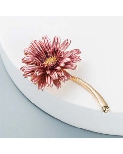 Korean Fashion Sweet Little Daisy Elegant Design Women Alloy Brooch - Pink