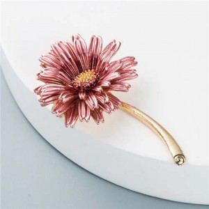 Korean Fashion Sweet Little Daisy Elegant Design Women Alloy Brooch - Pink