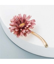 Korean Fashion Sweet Little Daisy Elegant Design Women Alloy Brooch - Pink