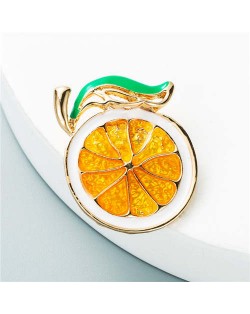 Summer Fruit Lemon Minimalist Design Women Oil-spot Glazed Brooch