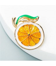 Summer Fruit Lemon Minimalist Design Women Oil-spot Glazed Brooch