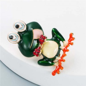 U.S. Fashion Oil-spot Glazed Cute Frog Shape Design Women Popular Brooch