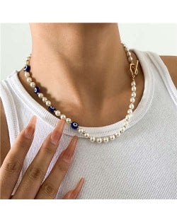 U.S. Vintage Style Wholesale Jewelry Artificial Pearl and Eye Design Beads Women Costume Necklace