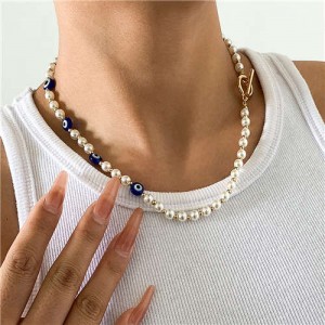 U.S. Vintage Style Wholesale Jewelry Artificial Pearl and Eye Design Beads Women Costume Necklace