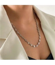 Minimalist Design U.S. Fashion Popular Golden Chain Women Casual Wholesale Necklace - Silver
