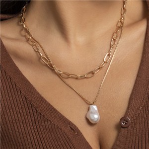 Vintage Artificial Pearl Pendant High Fashion Women Wholesale Costume Necklace