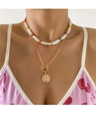 Wholesale Jewelry Artificial Pearl Angel Portrait Pendant Combo Design Women Boutique Necklace