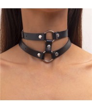 U.S. Fashion Punk Style Dual Layers Leather High Fashion Women Choker Wholesale Necklace