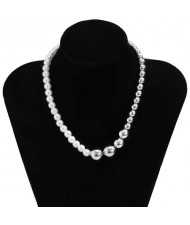 Punk Style Wholesale Jewelry Round Beads and Artificial Pearl Combo Design Women Costume Necklace