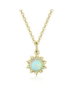 High Fashion Sun Wholesale 925 Sterling Silver Women Necklace - Golden
