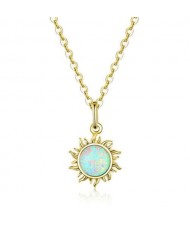 High Fashion Sun Wholesale 925 Sterling Silver Women Necklace - Golden