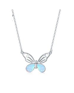 U.S. Popular Colorful Hollow-out Butterfly Pendant Design Wholesale 925 Sterling Silver Necklace