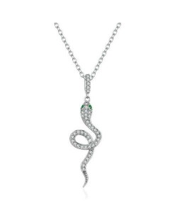 European and U.S Snake Pendant Wholesale 925 Sterling Silver Statement Necklace 