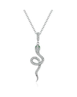 European and U.S Snake Pendant Wholesale 925 Sterling Silver Statement Necklace 