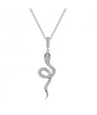 European and U.S Snake Pendant Wholesale 925 Sterling Silver Statement Necklace 