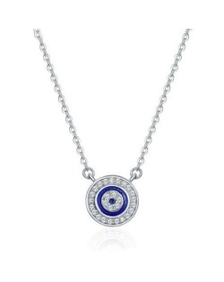 Enamel Eye Abstract Design Shining Rhinestone Inlaid Fashion Women Wholesale 925 Sterling Silver Necklace