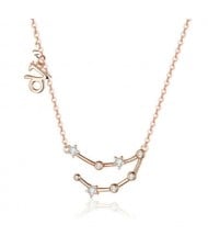 Stars and Round Rhinestone Inlaid Minimalist Design Constellation Wholesale 925 Sterling Silver Necklace