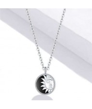 Moon and Sun Classic Combo Western Fashion Women Wholesale 925 Sterling Silver Jewelry Necklace