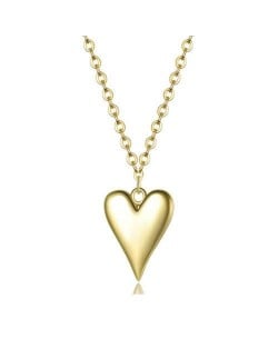 Popular Heart Shape Minimalist Design Rose Gold Women Graceful Wholesale 925 Sterling Silver Necklace