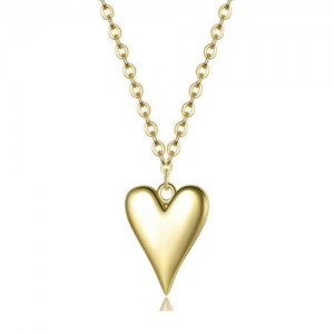 Popular Heart Shape Minimalist Design Rose Gold Women Graceful Wholesale 925 Sterling Silver Necklace