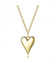 Popular Heart Shape Minimalist Design Rose Gold Women Graceful Wholesale 925 Sterling Silver Necklace