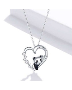 European and U.S. Cute Panda Pendant Fashion Women Wholesale 925 Sterling Silver Jewelry Necklace