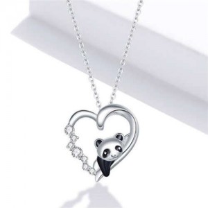 European and U.S. Cute Panda Pendant Fashion Women Wholesale 925 Sterling Silver Jewelry Necklace