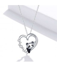 European and U.S. Cute Panda Pendant Fashion Women Wholesale 925 Sterling Silver Jewelry Necklace