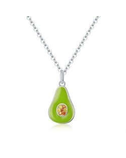 Unique Green Avocado Design Women Wholesale 925 Sterling Silver Jewelry Women Necklace