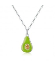 Unique Green Avocado Design Women Wholesale 925 Sterling Silver Jewelry Women Necklace