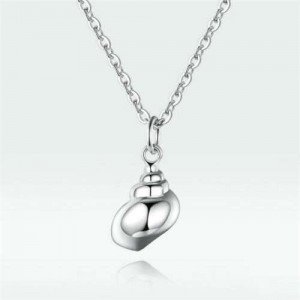 Cubic Zirconia Conch Pendant Unique Design Wholesale 925 Sterling Silver Jewelry Women Necklace