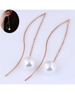 Fairy Style Elegant Pearl Pendant Popular Wholesale Jewelry Long Ear Cord