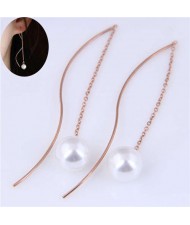 Fairy Style Elegant Pearl Pendant Popular Wholesale Jewelry Long Ear Cord