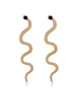 Simple Design U.S. Fashion Snake Modeling Wholesale Bold Women Fashion Earrings - Golden