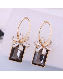 Unique Design Beautiful Petals Korean Fashion Graceful Wholesale Jewelry Women Earrings - Black