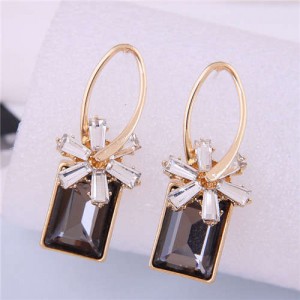 Unique Design Beautiful Petals Korean Fashion Graceful Wholesale Jewelry Women Earrings - Black