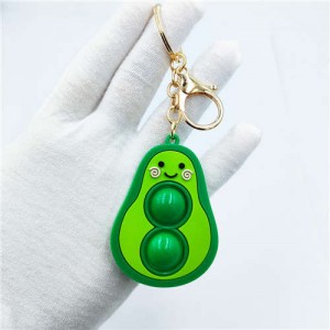 Cute Cartoon Shy Avocado Modeling Wholesale Key Chain - Green