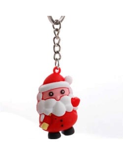 Christmas Series Pink Face Santa Claus Plastic Wholesale Key Chain