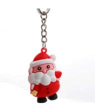 Christmas Series Pink Face Santa Claus Plastic Wholesale Key Chain
