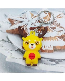 Christmas Fashion Yellow Deer Soft Plastic Key Ring