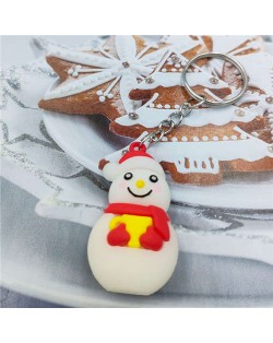 Christmas Series Smiling Snowman Soft Plastic Wholesale Key Chain