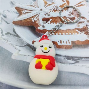 Christmas Series Smiling Snowman Soft Plastic Wholesale Key Chain