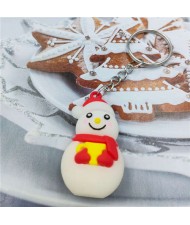 Christmas Series Smiling Snowman Soft Plastic Wholesale Key Chain