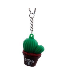 Vivid Prickly Pear Cactus Cartoon Style Soft Plastic Wholesale Key Ring