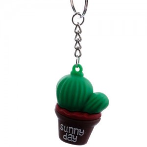 Vivid Prickly Pear Cactus Cartoon Style Soft Plastic Wholesale Key Ring