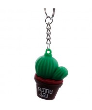 Vivid Prickly Pear Cactus Cartoon Style Soft Plastic Wholesale Key Ring