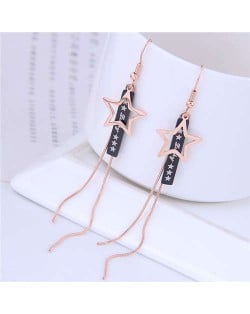 Star Fashion Long Tassel Design Minimalist Style Wholesale Jewelry Women Costume Earrings